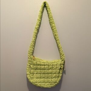 Urban Expressions Lime Green Quilted Puffer Crossbody Bag
